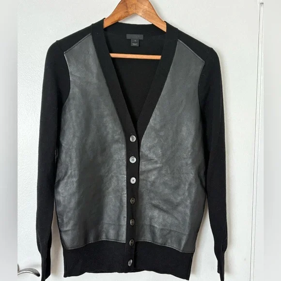Leather/wool Cardigan  S - Picture 5 of 11